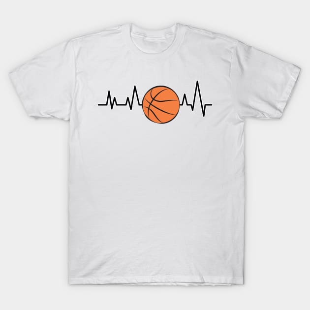 Heartbeat - Basketball T-Shirt by DesignWood-Sport